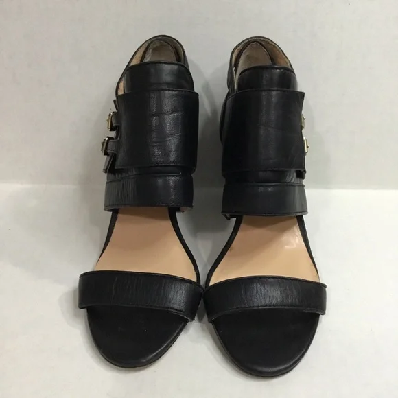 BCBGeneration Black Leather Ankle Strap Heel/Pump - Picture 3 of 14